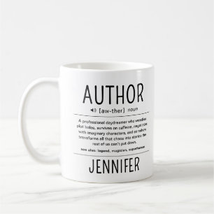 Taza De Café Definición de Escritor Autor Divertida Personaliza