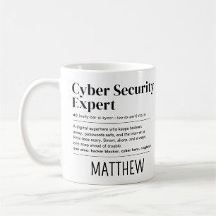 Taza De Café Definición de Experto en Ciberseguridad Divertida 