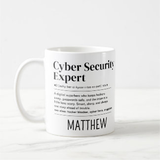 Taza De Café Definición de Experto en Ciberseguridad Divertida