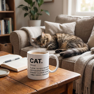 Taza De Café Definición de gato Sustantivo Amante de gatos dive