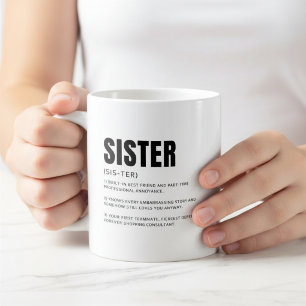 Taza De Café Definición de Hermana Divertida y Sentimental