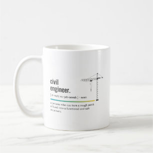 Taza De Café Definición de Ingeniero Civil Personalizada