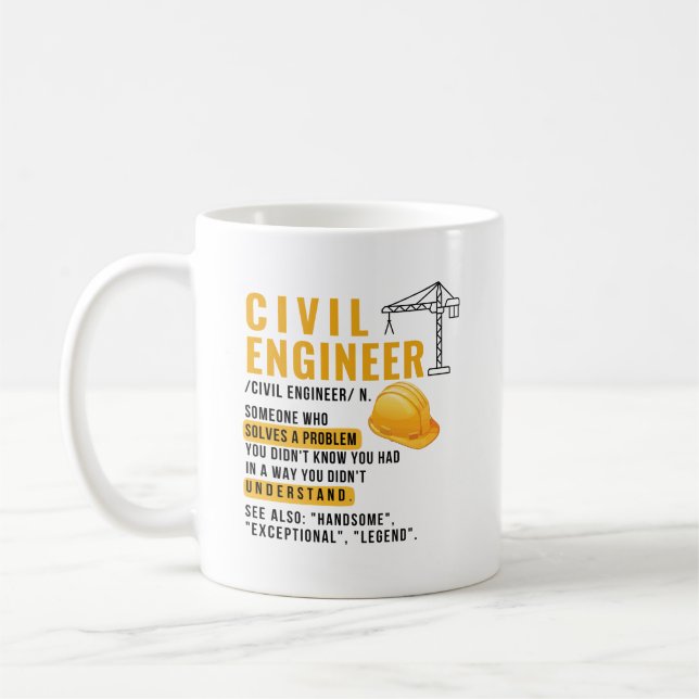 Taza De Café Definición de ingeniero civil: regalo de solución  (Izquierda)
