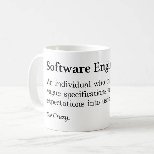 Taza De Café Definición de ingeniero de software (Anverso izquierdo)
