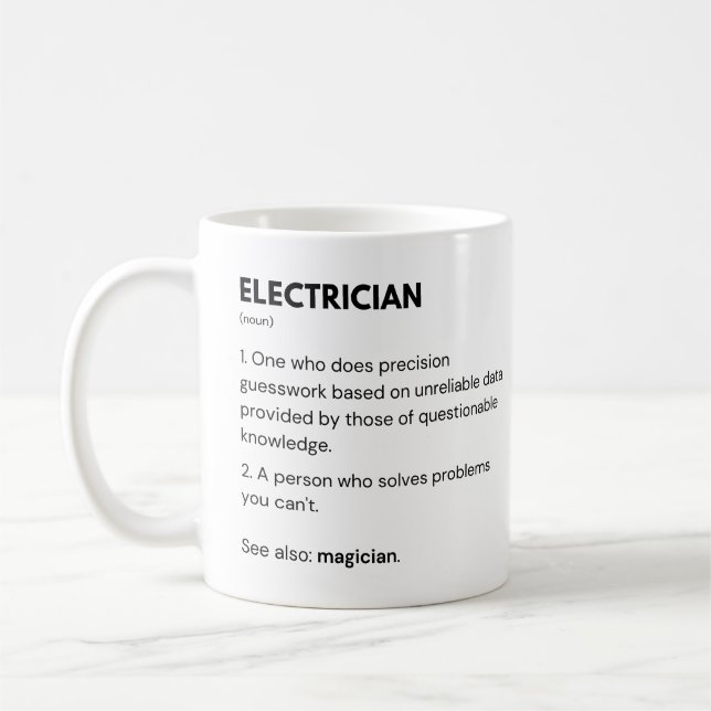 Taza De Café Definición De Ingenieros Electricistas Y De Manten (Izquierda)