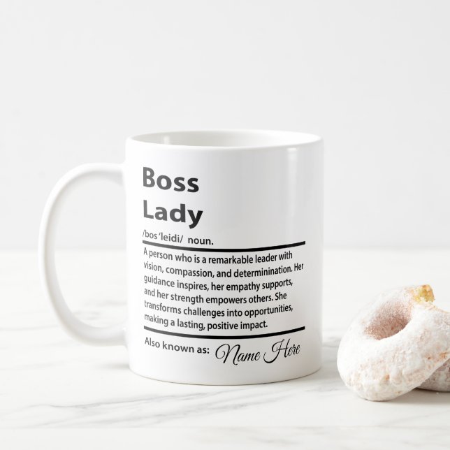 Taza De Café Definición de Jefa Personalizada (Con donut)