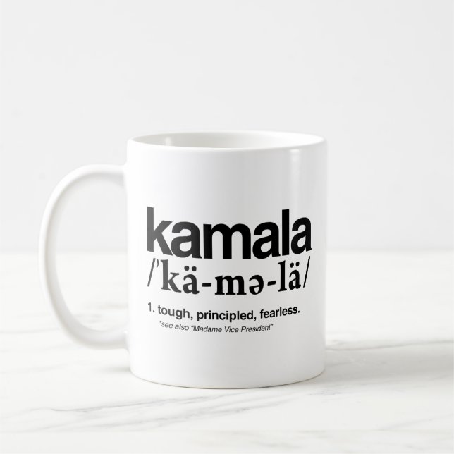 Taza De Café Definición de Kamala - Principio duro sin miedo (Izquierda)