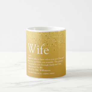 Taza De Café Definición de la Mejor Esposa del Mundo con Brillo