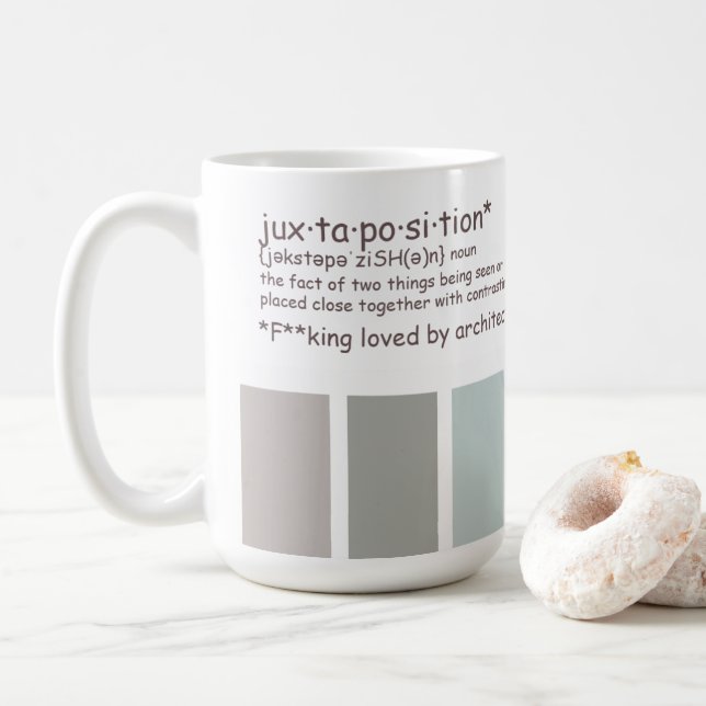 Taza De Café Definición de la yuxtaposición (Con donut)