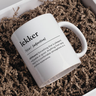 Taza De Café Definición de Lekker minimalista de los dichos sud