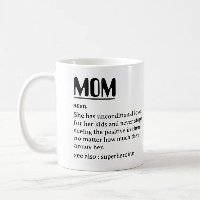 Taza De Café Definición de mamá personalizado para el Día de la (Izquierda)