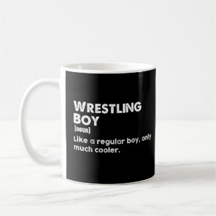Taza De Café Definición de niño luchador divertido luchador