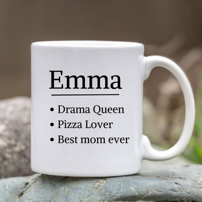 Taza De Café Definición de nombre personalizada Gray Satin Mug (Subido por el creador)