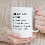 Taza De Café Definición de nombre personalizado de amigo divert<br><div class="desc">Crea tu propio regalo de personalizado para tu mejor amigo con una definición de nombre personalizada.</div>