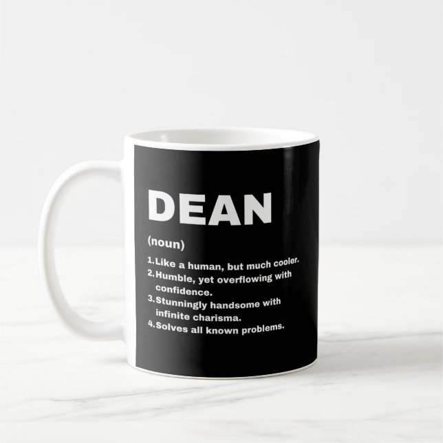 Taza De Café Definición de nombre personalizado de Dean (Izquierda)