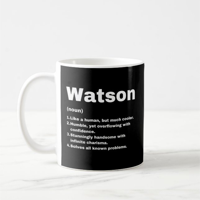 Taza De Café Definición de nombre personalizado de Watson (Izquierda)