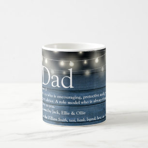 Taza De Café Definición de papá Iluminación de cadena de madera