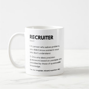 Taza De Café Definición de reclutador y trabajador del departam