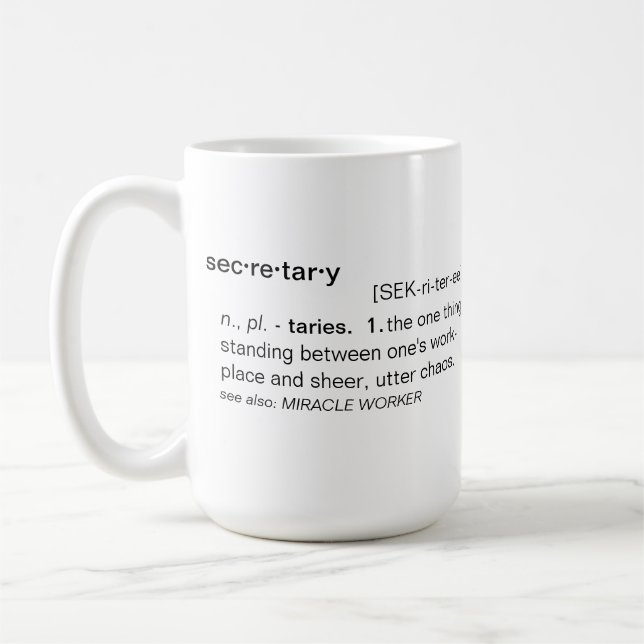 Taza De Café Definición de secretaria Funny Mug (Izquierda)