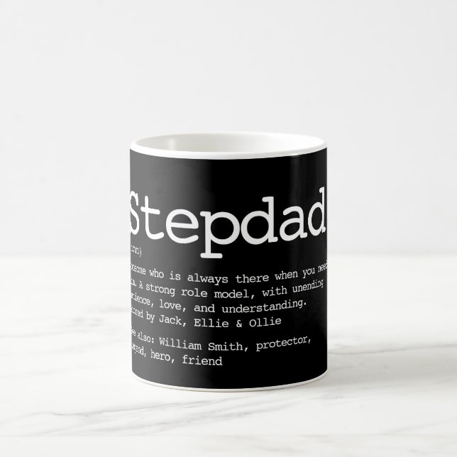 Taza De Café Definición de Stepdad Negro Y Blanco (Centro)