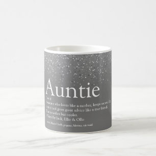 Taza De Café Definición de Tía Genial Brillante Plateado Femeni