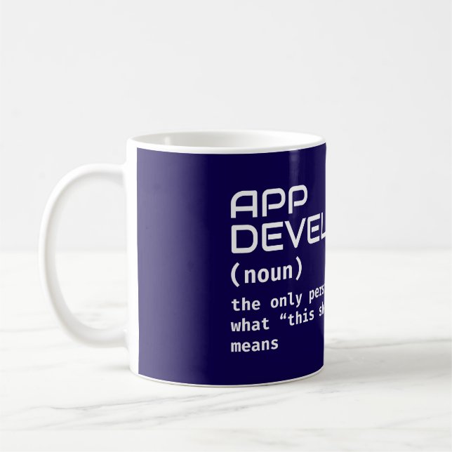 Taza De Café Definición de trabajo de desarrollador de aplicaci (Izquierda)