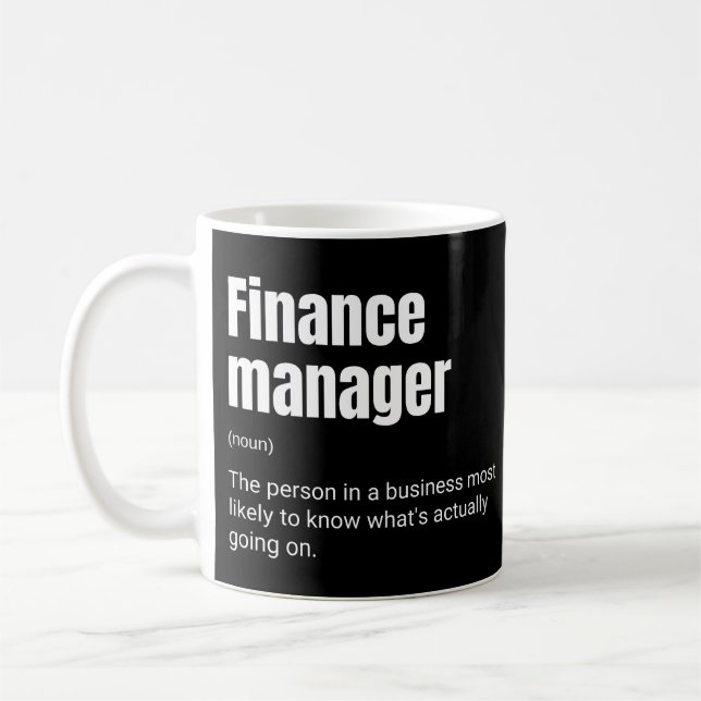 Taza De Café Definición de trabajo divertida de Finance Manager (Izquierda)