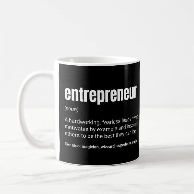 Taza De Café Definición de trabajo motivacional para emprendedo (Izquierda)