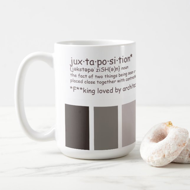 Taza De Café Definición de yuxtaposición (Con donut)
