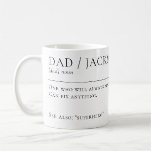 Taza De Café Definición del diccionario de papá Personalizado d