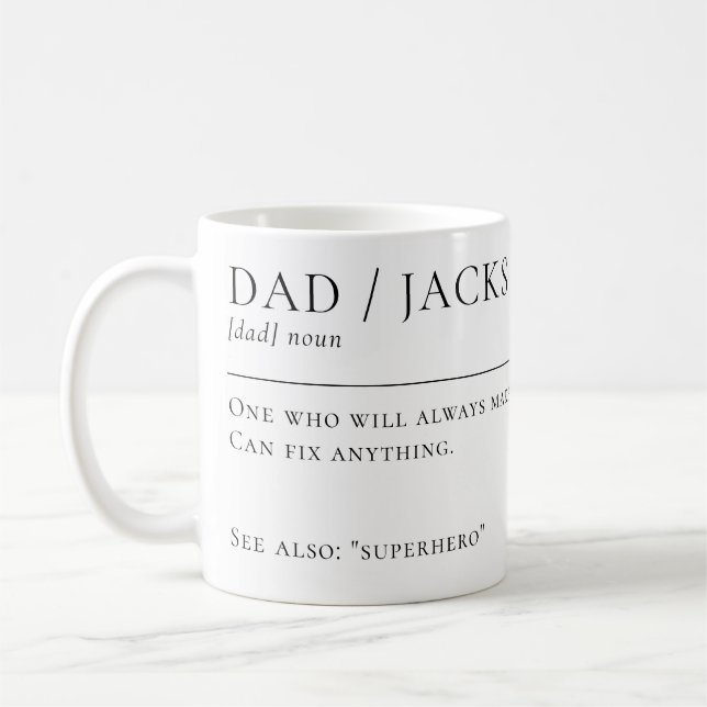 Taza De Café Definición del diccionario de papá Personalizado d (Izquierda)