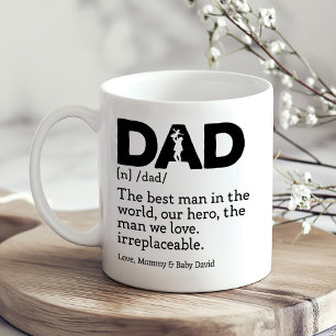 Taza De Café Definición del diccionario de papá regalo del día