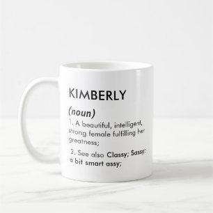 Taza De Café Definición del nombre Kimberly editable, nombre pe