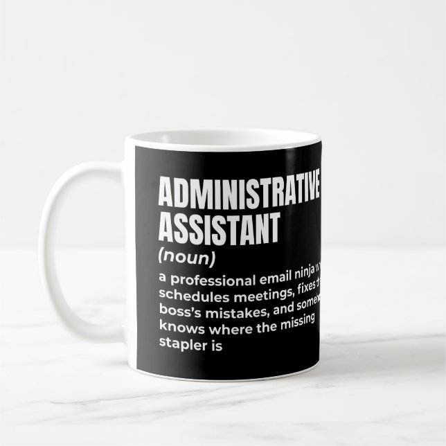 Taza De Café Definición divertida de asistente administrativo (Izquierda)