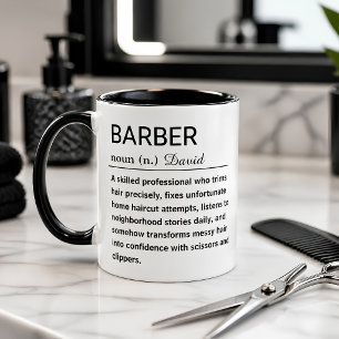 Taza De Café Definición Divertida de Barbero 