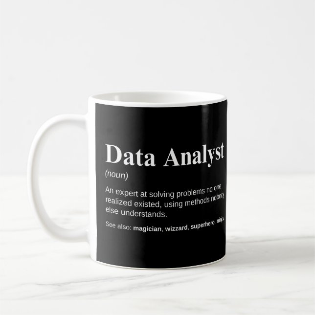 Taza De Café Definición divertida de datos de Data Analyst (Izquierda)