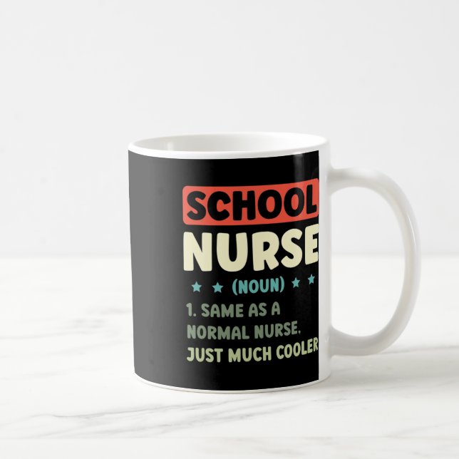 Taza De Café Definición Divertida de Enfermera Escolar Byck Par (Derecha)