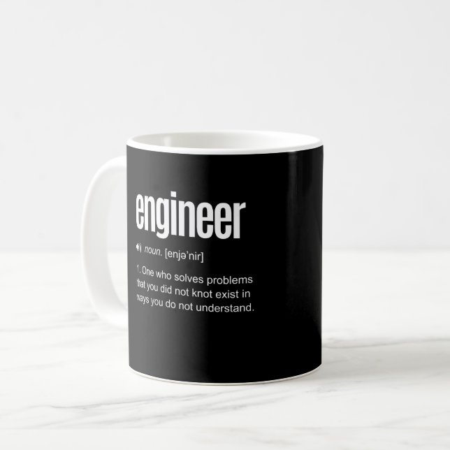 Taza De Café Definición divertida de ingeniero (Anverso izquierdo)