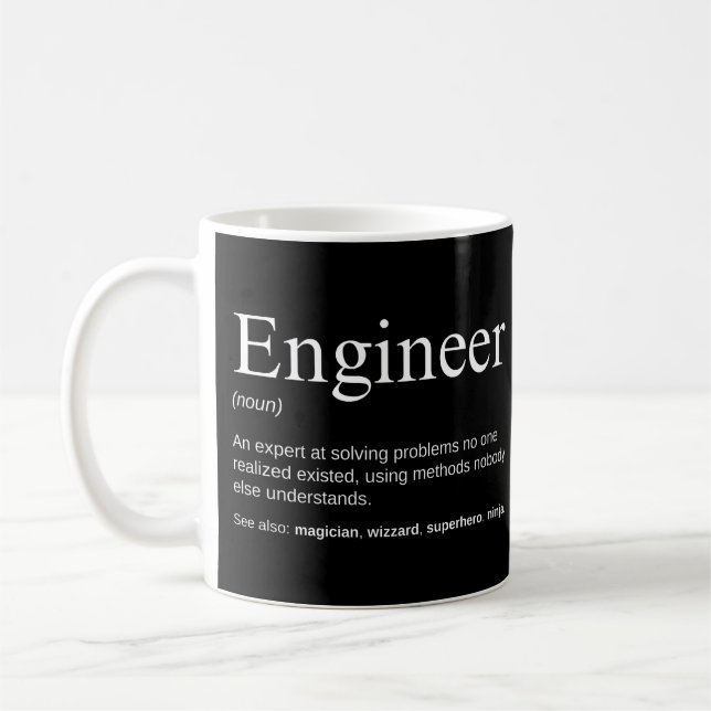 Taza De Café Definición divertida de ingeniero (Izquierda)