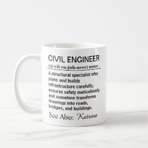 Taza De Café Definición divertida de ingeniero civil