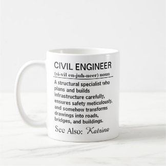 Taza De Café Definición divertida de ingeniero civil 