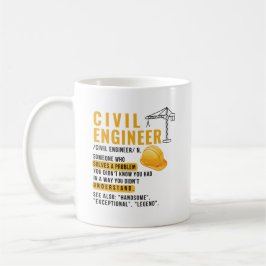 Taza De Café Definición divertida de ingeniero civil personaliz