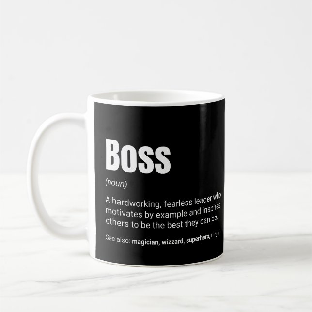 Taza De Café Definición divertida de jefe de definición de jefe (Izquierda)