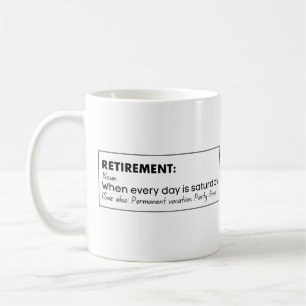 Taza De Café Definición divertida de jubilación
