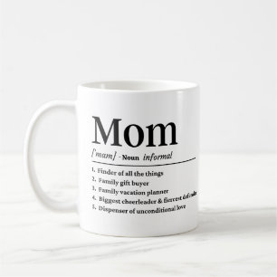 Taza De Café Definición divertida de mamá