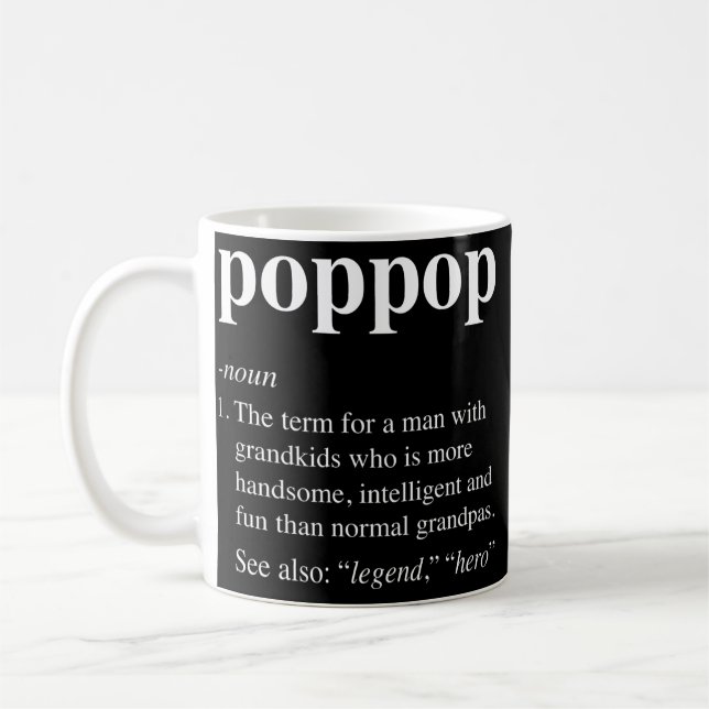 Taza De Café Definición divertida de Poppop de hombres definida (Izquierda)