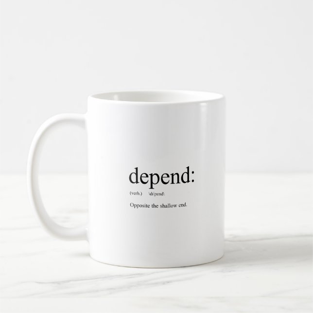 Taza De Café Definición divertida: Depende (Izquierda)