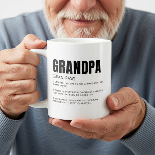 Taza De Café Definición Divertida y Sentimental de Abuelo
