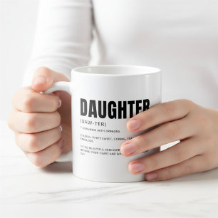 Taza De Café Definición Divertida y Sentimental de Hija