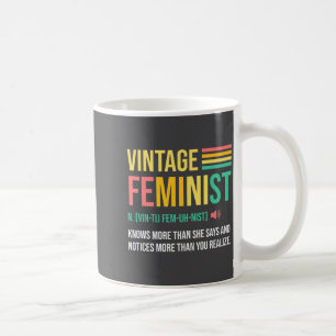 Taza De Café Definición feminista vintage sabe más de lo que di